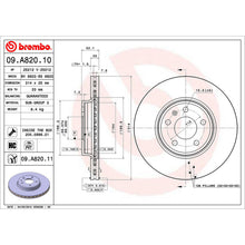 Load image into Gallery viewer, Front Brake Disc x2 314mm Fits Audi A4L A4 A5 Brembo 09A82011