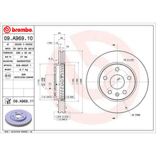 Load image into Gallery viewer, Front Brake Disc x2 296mm Fits Chevrolet Vauxhall Insignia Brembo 09A96911
