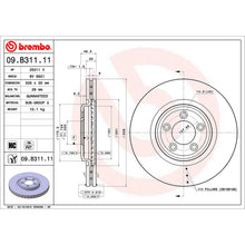Load image into Gallery viewer, Front Brake Disc x2 326mm Fits Jaguar XF XJ Brembo 09B31111