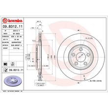 Load image into Gallery viewer, Rear Brake Disc x2 326mm Fits Jaguar XF XJ Brembo 09B31211
