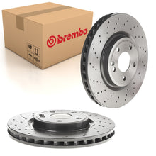 Load image into Gallery viewer, A Class Front Drilled Brake Discs x2 320mm Fits Mercedes CLA GLA Brembo 09B80751