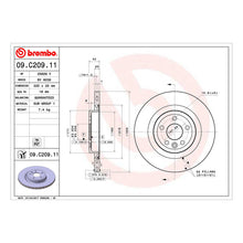 Load image into Gallery viewer, Velar Rear Brake Discs x2 325mm Fits Jaguar F I Pace Land Rover Brembo 09C20911