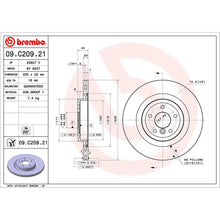Load image into Gallery viewer, Rear Brake Disc x2 325mm Fits Jaguar XE XF Brembo 09C20921