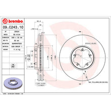 Load image into Gallery viewer, Front Brake Disc x2 308mm Fits Ford Transit Tourneo Custom Brembo 09C24310