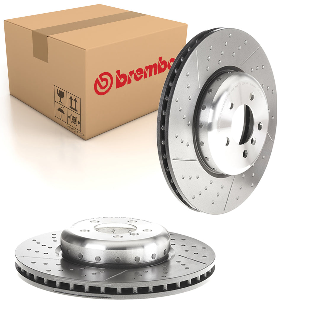 M140i Front Drilled Grooved Brake Discs x2 370mm Fits BMW M240i Brembo 09C39413