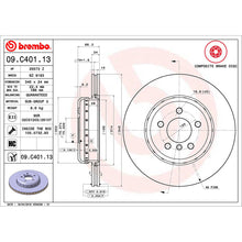 Load image into Gallery viewer, Rear Brake Disc x2 345mm Fits BMW 3 4 Series Brembo 09C40113