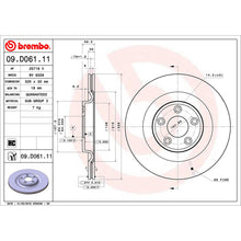 Load image into Gallery viewer, Rear Brake Disc x2 325mm Fits Jaguar F Type Brembo 09D06111