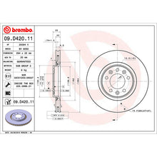 Load image into Gallery viewer, Rear Brake Disc x2 294mm Fits Vauxhall Citroen Nissan Renault Brembo 09D42011