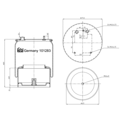 Air Spring Inc Steel Piston Fits DAF CF XF 105 IICF OE 1697683 Febi 101283