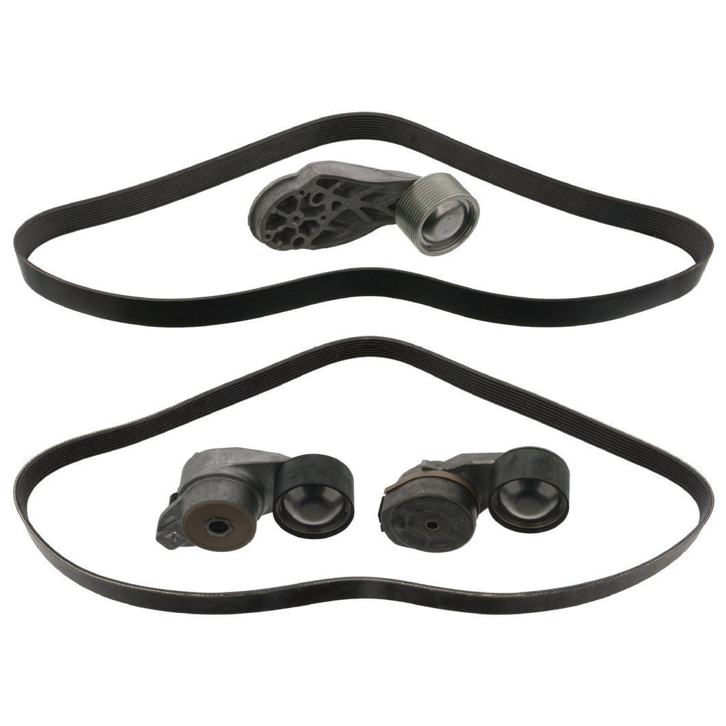 Auxiliary Belt Kit Inc Belt Tensioner & Guide Pulley Fits Volvo FH G Febi 101431
