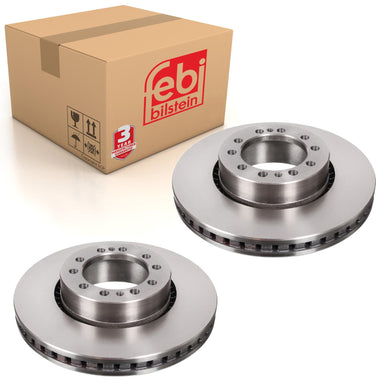 Pair of Front Brake Disc Fits Volvo FL G2 G3 Renault MIDLUM Febi 101732