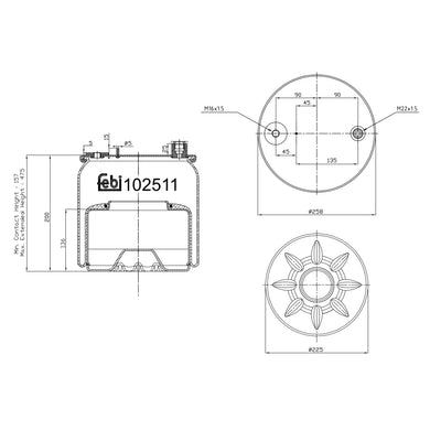 Rear Air Spring Inc Steel Piston Fits Mercedes Benz Actros Antos Eco Febi 102511