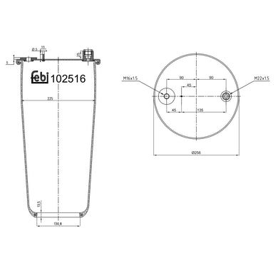 Rear Air Spring No Piston Fits Mercedes Benz Actros Antos ArocsActro Febi 102516