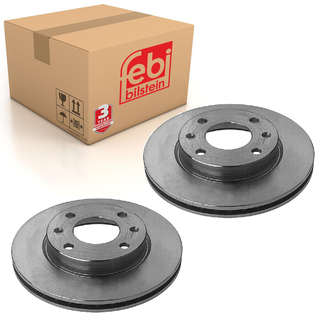 Pair of Front Brake Disc Fits Peugeot 205 Citroen Visa OE 4246A6 Febi 10315