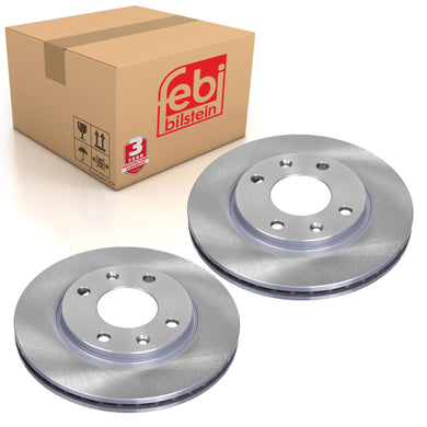 Pair of Front Brake Disc Fits Peugeot 106 205 206 206+ 207 306 309 Ci Febi 10316