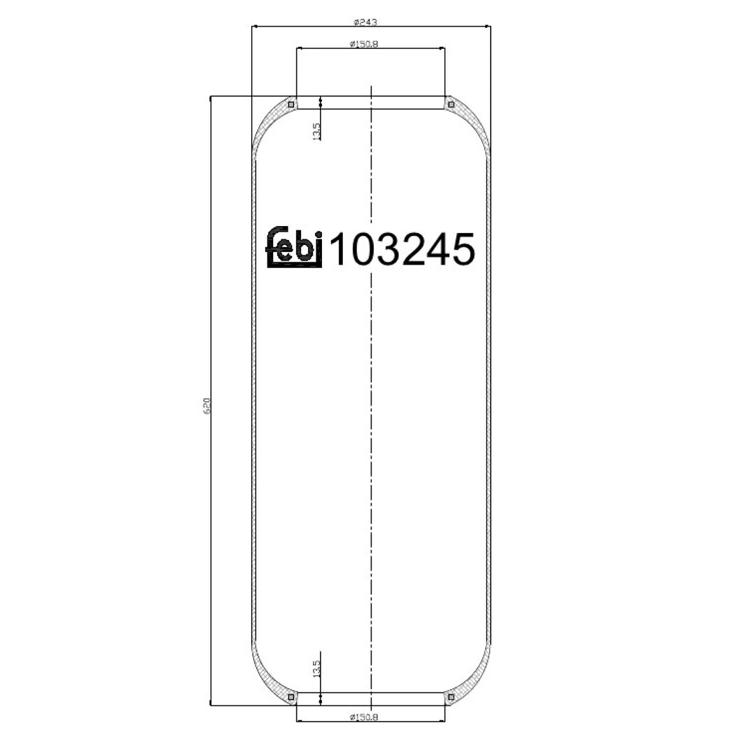 Rear Air Spring No Piston Fits IVECO EuroStar EuroTech Stralis AD E4 Febi 103245