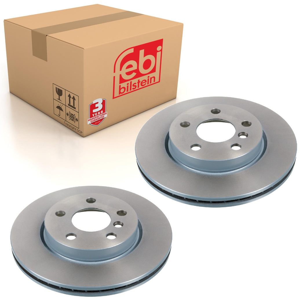 Pair of Front Brake Disc Fits Mini OE 34116866295 Febi 104102