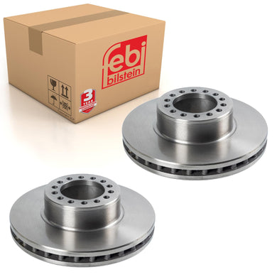 Pair of Front Brake Disc Fits Iveco Eurocargo OE 5801825251 Febi 104287