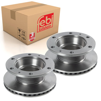 Pair of Front Brake Disc Fits Iveco OE 7189265 Febi 104288