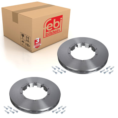 Pair of Brake Disc Inc Additional Parts Fits DAF CF LF XF Febi 104292