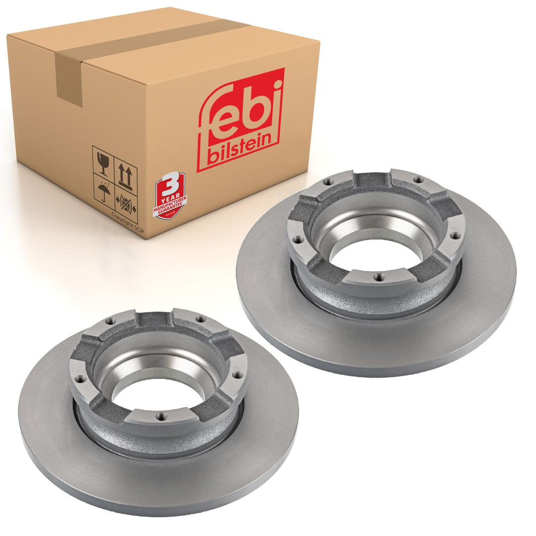 Pair of Rear Brake Disc Inc Abs Sensor Ring Fits Ford OE 2013002 Febi 104494