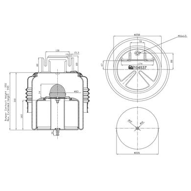 Front Air Spring Inc Isolating Cover Fits Volvo FH FM FMX Febi 104537