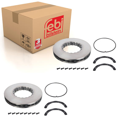 Pair of Brake Disc Inc Additional Parts Fits Volvo OE 85110494 Febi 104672
