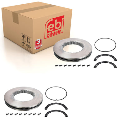Pair of Brake Disc Inc Additional Parts Fits Volvo OE 85110495 Febi 104674