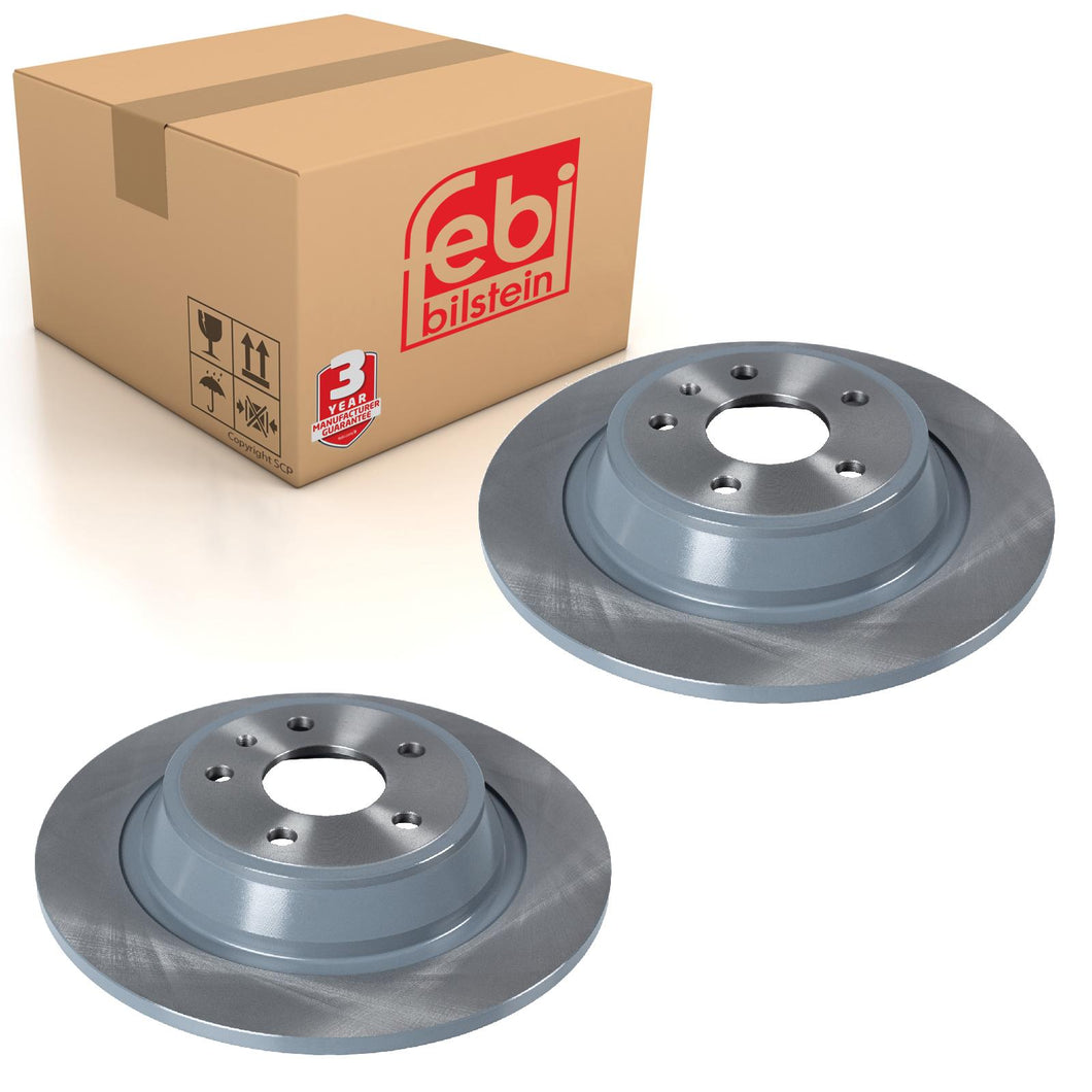 Pair of Rear Brake Disc Fits Ford OE 2016293 Febi 104853