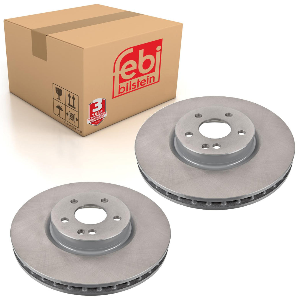 Pair of Front Brake Disc Fits Mercedes-Benz OE 4474210012 Febi 104855