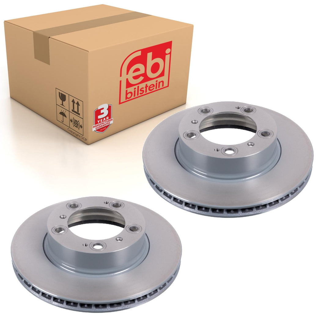 Pair of Front Brake Disc Fits Porsche Boxster OE 98635140105 Febi 104856