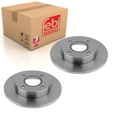 Pair of Front Brake Disc Fits Ford Mazda 121 3X DW JASM JBSM Fiesta K Febi 10518