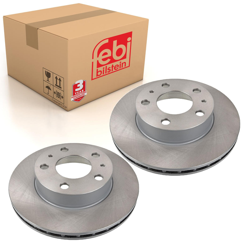 Pair of Front Brake Disc Fits FIAT Ducato 230 244 245 250 Peugeot Box Febi 10565