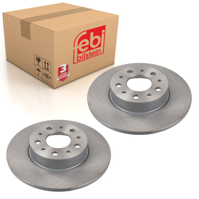 Pair of Rear Brake Disc Fits Fiat 500L Tipo OE 51808471 Febi 105716