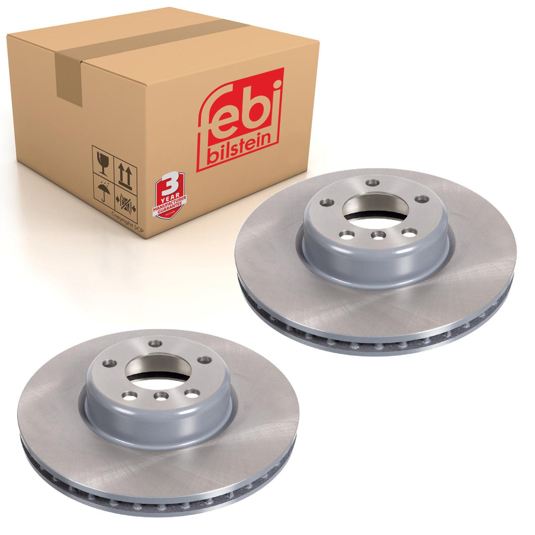 Pair of Front Brake Disc Fits BMW 1 Series 2 Series 3 Series Febi 105721