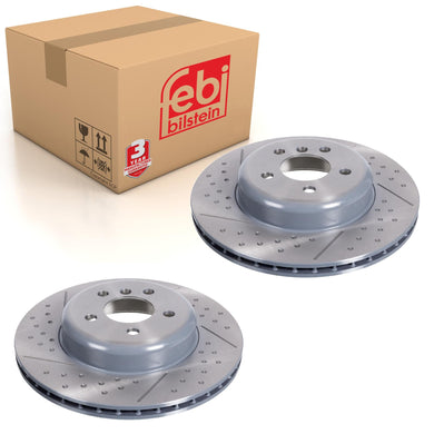 Pair of Rear Brake Disc Fits BMW 3 Series 4 Series OE 34206797600 Febi 105725