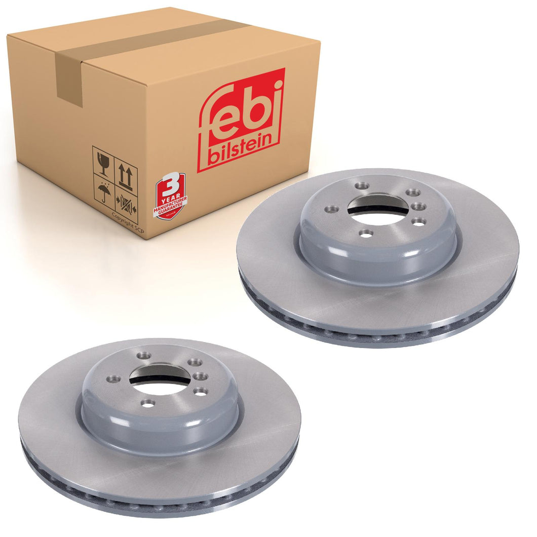 Pair of Front Brake Disc Fits BMW 3 Series 4 Series OE 34106797606 Febi 105727