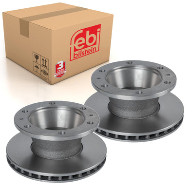 Pair of Rear Brake Disc Fits Iveco OE 7187567 Febi 105772