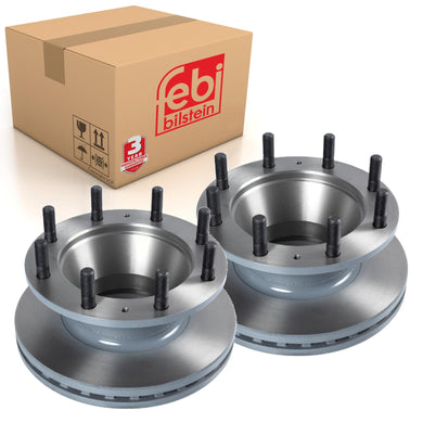 Pair of Front Brake Disc Fits Iveco OE 7189859 Febi 105773