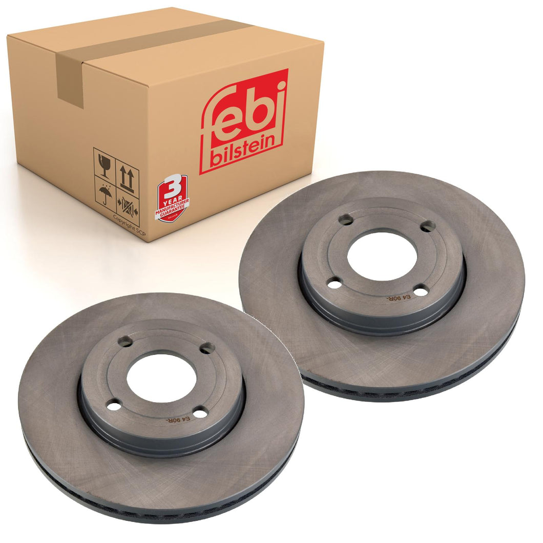 Pair of Front Brake Disc Fits Ford OE 2095058 Febi 105849