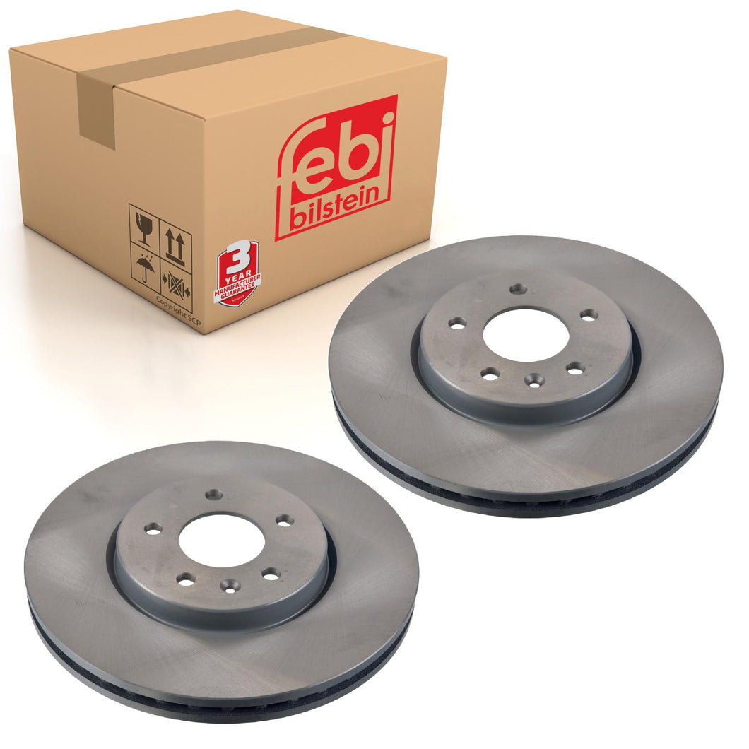 Pair of Front Brake Disc Fits Vauxhall OE 13517853 Febi 105851
