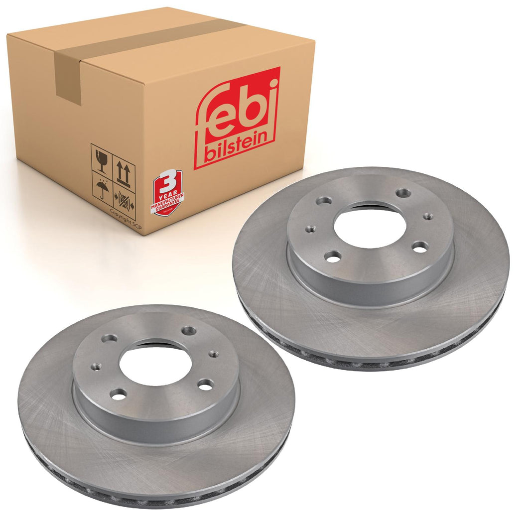 Pair of Front Brake Disc Fits Nissan AD Cubic Sentra Sunny Febi 10627