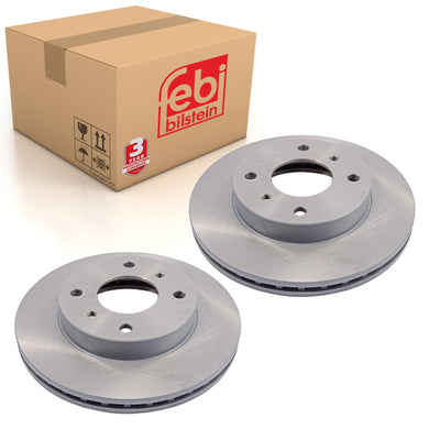 Pair of Front Brake Disc Fits Nissan 180SX 200SX Almera Prairie Prime Febi 10628