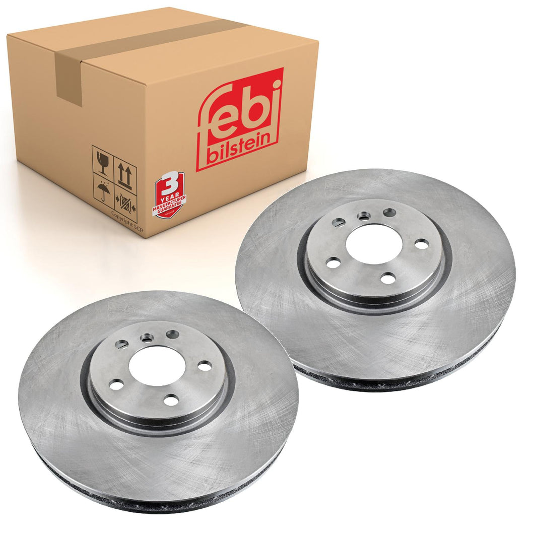 Pair of Front Brake Disc Fits Mini OE 34116865711 Febi 106296