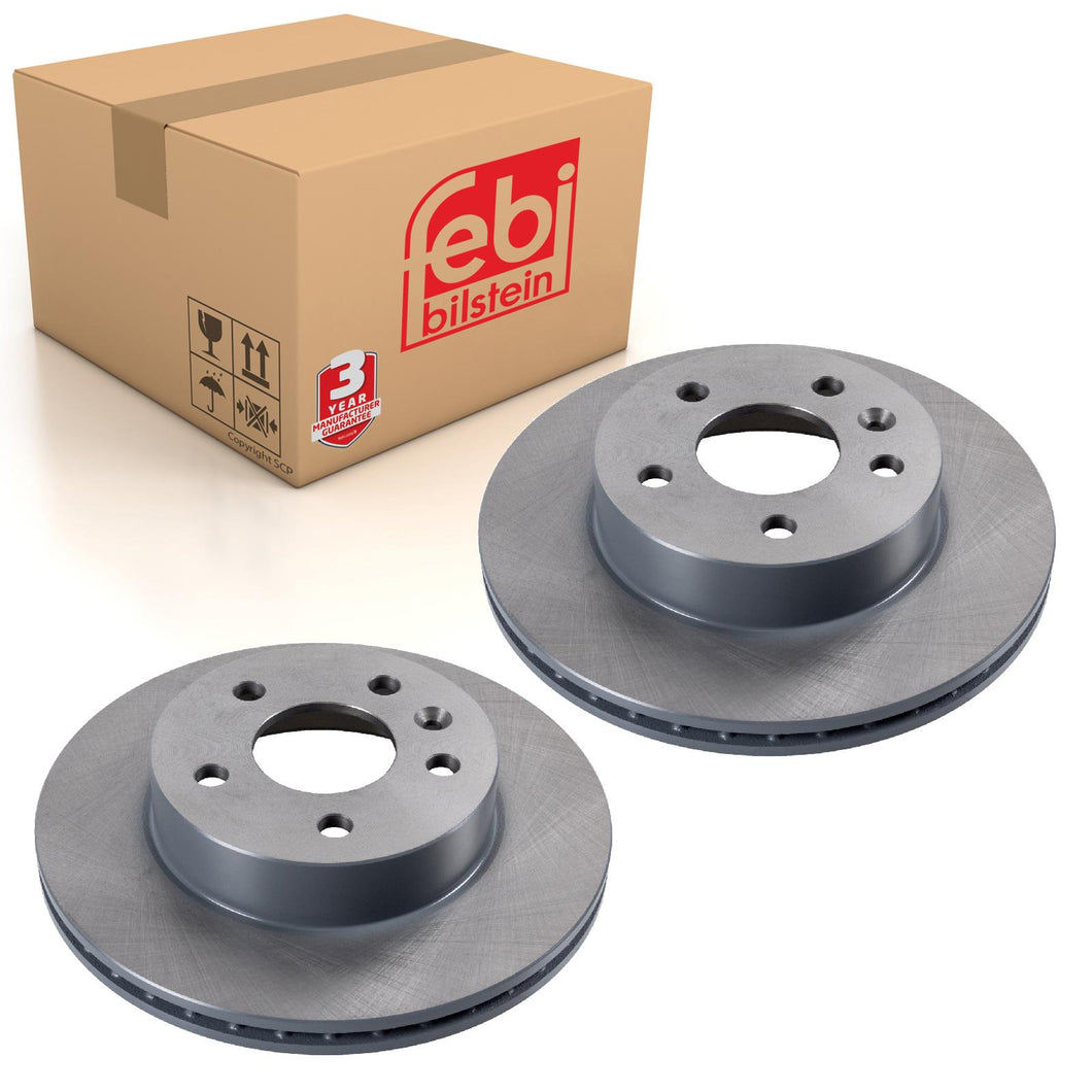 Pair of Front Brake Disc Fits Mercedes Benz Vito V-Class Model 638 Febi 10642