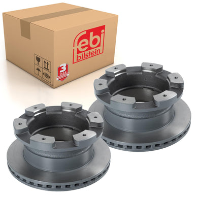 Pair of Rear Brake Disc Fits Iveco OE 7186848 Febi 106489