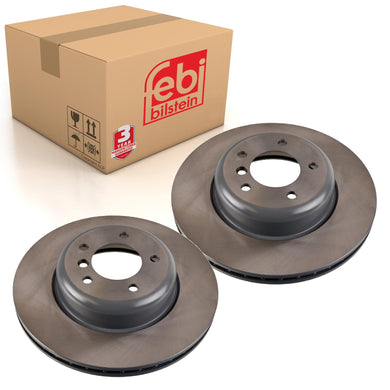 Pair of Front Brake Disc Fits BMW OE 34116794427 Febi 106492