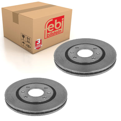 Pair of Front Brake Disc Fits Peugeot 406 OE 4246L9 Febi 10678