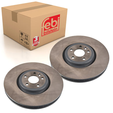 Pair of Brake Disc Fits Jaguar F-Pace AWD OE T4A2343 Febi 107221