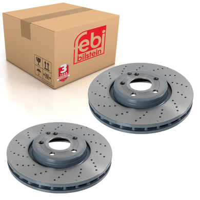 Front Brake Disc Fits Mercedes Benz CLS 220 BlueTEC Shooting Brake C Febi 107500